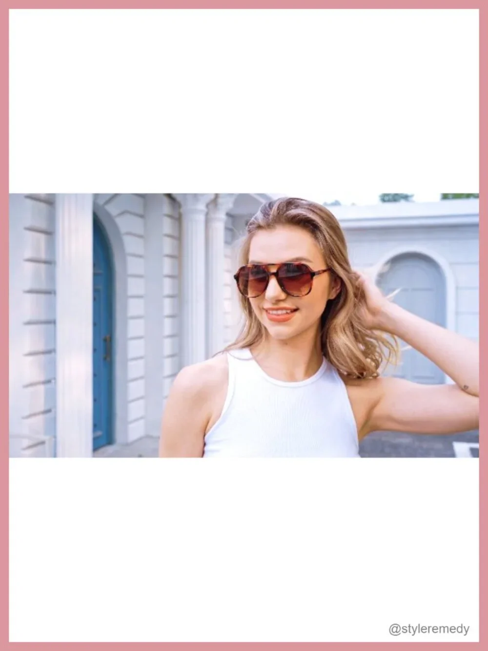 Retro Square Aviator Sunglasses HD UV400 Double Bridge